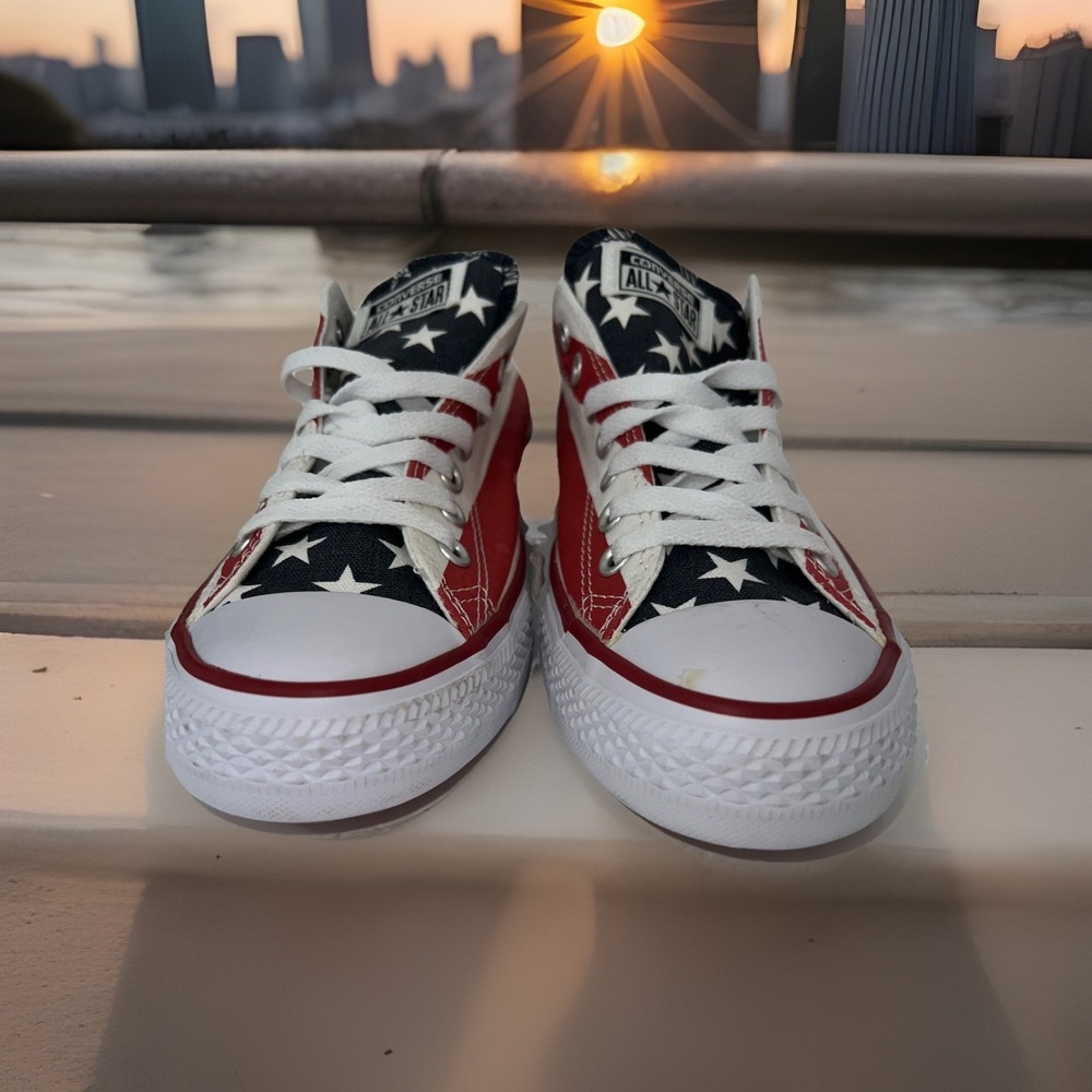 (342n/11)US Flag Converse Chuck Taylor Low Men's Size 8.5